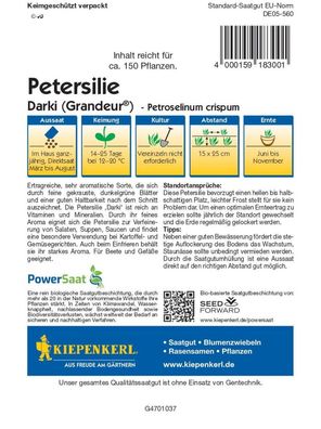 Profi-Line Petersilie Darki "Grandeur" (PowerSaat), dicht gekraust,