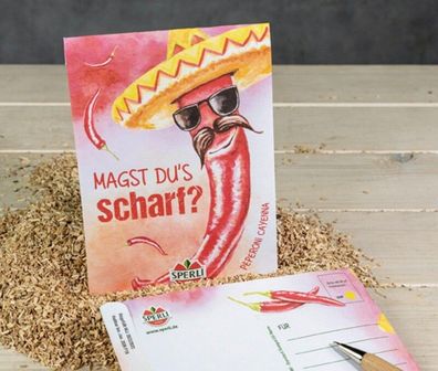 Sperli Saatgut Postkarte zum Verschicken - Peperoni Cayenna