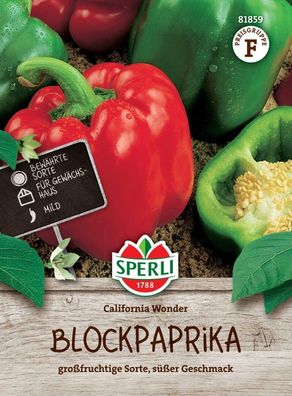 Paprika California Wonder, großfruchtige Sorte mit süßem Geschmack, ideal zum...