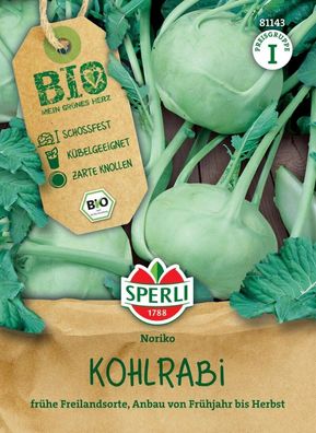 BIO Kohlrabi weiß, schossfest, Kübelgeeignet, frühe Freilandsorte,