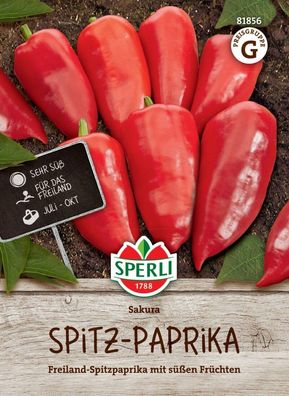 Spitzpaprika Sakura, sehr süß, für Freiland & Gewächshaus, Saatgut von Sperli