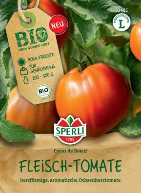 BIO Fleisch-Tomate Coeur de Boeuf, Freiland & Gewächshaus, aromatische...