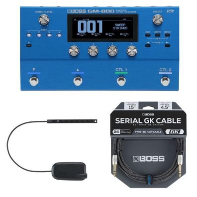 Boss Effektgerät GM-800 Synthesizer-Pedal mit Gitarrentonabnehmer und Serial GK-Kabel