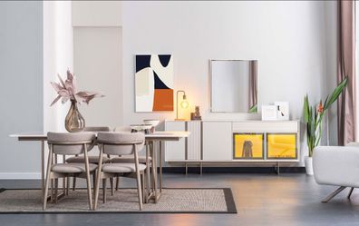 Stilvolle Graue Esszimmer Stühle Luxus Möbel Designer Textil Lehnstühle