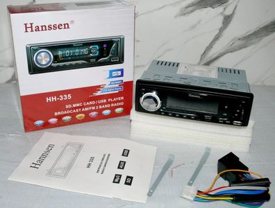 Hansen HH 335 CAR Autoradio MP3 USB SD Slot AUX IN AM/ FM Radio Tuner LCD Display