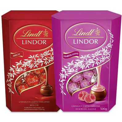 Lindt LINDOR Cornet Milch & Himbeere Schokolade, 500g (Gr. 500g)