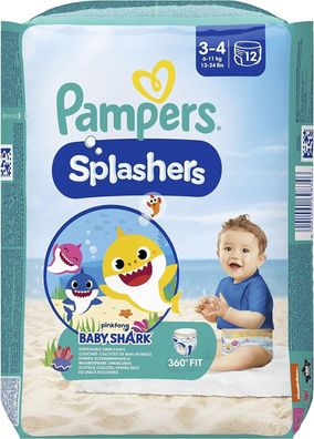 Pampers Windeln Größe 3-4, Splashers Baby Shark Limited Edition 96stk (Gr. 4/ 4 + )