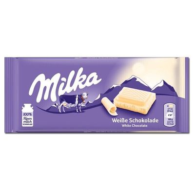 Milka Weisse Schokolade 100g Tafel
