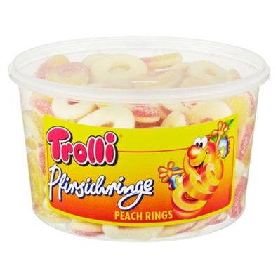 Trolli Fruchtgummi Pfirsichringe - 1,2 kg Dose