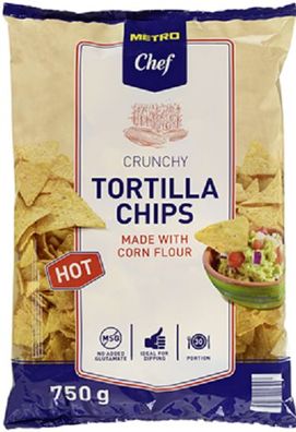 Metro Chef Tortilla Chips Hot - Nachos Scharf - 750 Gramm