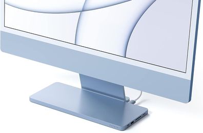 Satechi USB-C Slim Dock für 24" iMac mit Gehäuse M.2 PCIe NVMe SATA SSDs blau