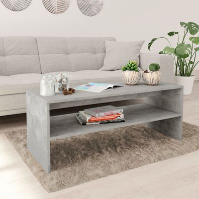 vidaXL Couchtisch Betongrau 100x40x40 cm Holzwerkstoff