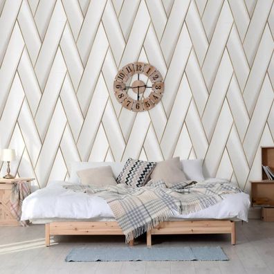 DUTCH Wallcoverings Tapete Geometric Weiß und Golden