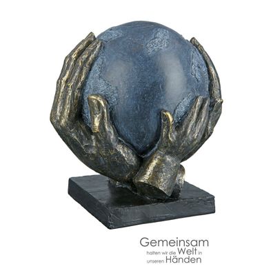 Poly Skulptur "Save the World", Polyresin, 15x18x19cm, von Gilde