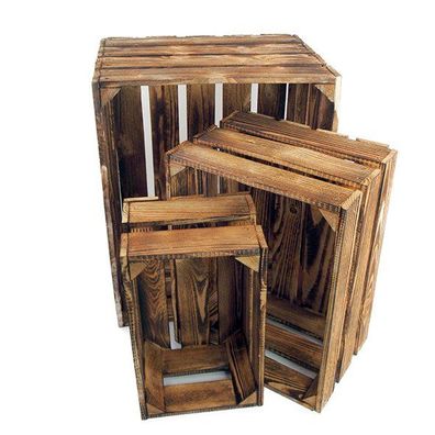 Holz-Kistenset 3-tlg. braun