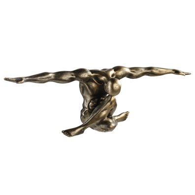 Poly Figur "Cliffhanger", 59,5x20cm, bronzefarben, von Gilde