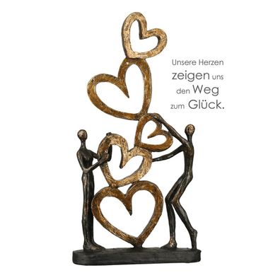 Poly, Skulptur, "Herz auf Herz", H41cm, von Gilde