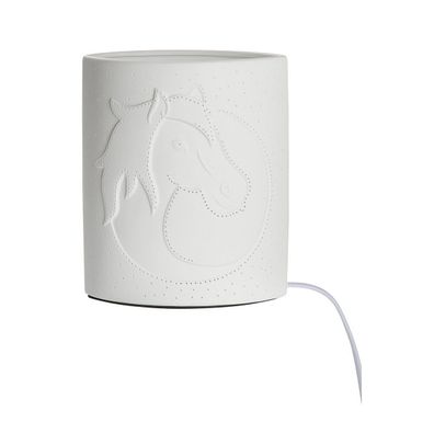 Porzellan Lampe Ellipse"Pferdekopf", H 20 cm, von Gilde