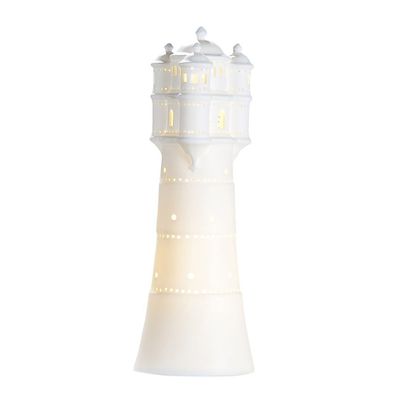 Porzellan Lampe Leuchtturm, H 35 cm, von Gilde