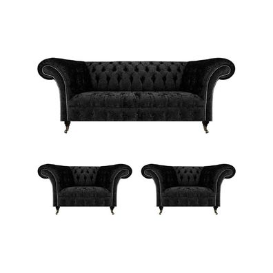 Wohnzimmer Sofa Set Chesterfield Einrichtung Luxus Komplett 2x Sessel