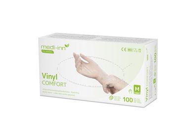 Medi-Inn Vinylhandschuhe Comfort - puderfrei - Gr. S - XL -1000 Einmalhandschuhe
