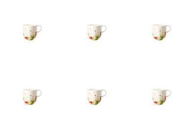 6 x Becher mit Henkel - Rosenthal Brillance BONE CHINA FLEURS Sauvages - 10530-405101