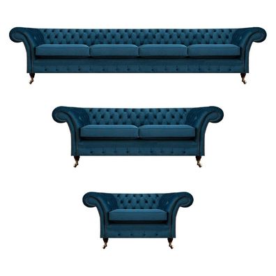 Designer Sofas Set Chesterfield Wohnzimmer Sofagarnitur Couch Polstermöbel 4 + 2 + 1