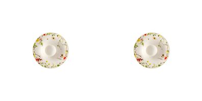 2 x Eierbecher mit Ablage - Rosenthal Brillance BONE CHINA FLEURS Sauvages - 10530-40