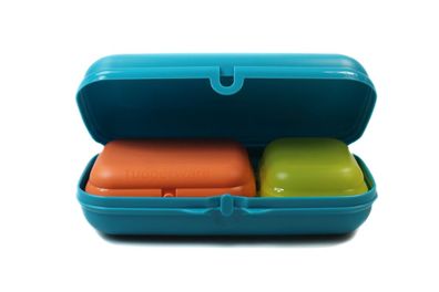 Tupperware To Go Maxi-Twin türkisgrün + Twin orange + Mini-Twin gelb