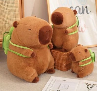 Capybara Plüschtiere Teddy mit Schildkrote Bagpack Plüsch Spielzeug