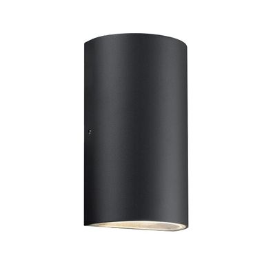 Nordlux Rold halbrund Wandleuchte Außen LED 2x 375lm schwarz