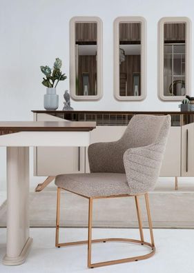 Stuhl Esszimmerstuhl Küchenstuhl Luxus Beige Moderne Tresenstuhl