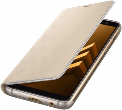 Original Samsung Galaxy A8 (2018) Neon Flip Cover Schutzhülle Gold OVP