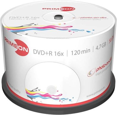Primeon DVD + R 4.7GB/120Min/16x Cakebox (50 Disc)