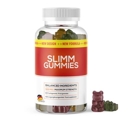 Slimm Gummies | Fruchtgummies mit natürlichem Pflanzenaroma | 60 Gummies