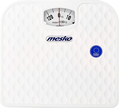 Mesko MS 8160 Mechanische Waage Badezimmerwaage 130kg Anti-Rutsch-Oberfläche weiß