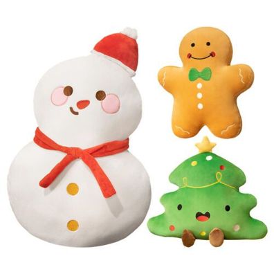 Weihnachten Plüschtiere Gefüllte Kissen Puppe Plüsch Schneemann Lebkuchen Spielzeug