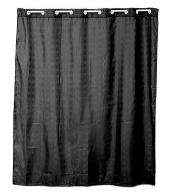 Duschvorhang Vorhang schwarz 200x180cm Badvorhang Duschgardine Badezimmer Dekovorhang