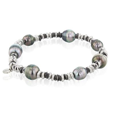 Luna-Pearls - 104.0612 - Armband - Damen - 925er Silber schwarz rhodiniert