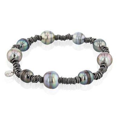 Luna-Pearls - 104.0611 - Armband - Damen - 925er Silber schwarz rhodiniert