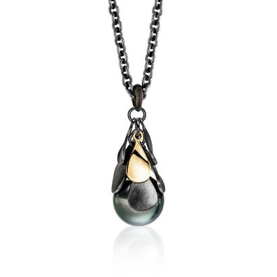 Luna-Pearls - 216.0845 - Collier - Damen - 925er Silber schwarz rhodiniert