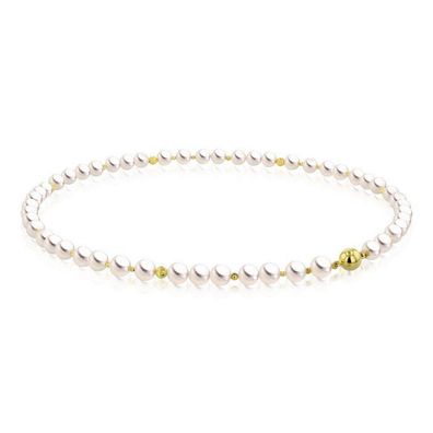 Luna-Pearls - 216.0850 - Collier - Damen - 750 Gelbgold - Akoya-Zuchtperle 7-7.5 mm