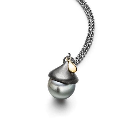 Luna-Pearls - 216.0804 - Collier - Damen - 925er Silber schwarz rhodiniert