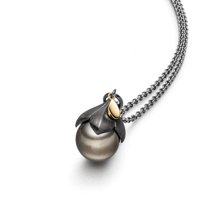Luna-Pearls - 216.0802 - Collier - Damen - 925er Silber schwarz rhodiniert