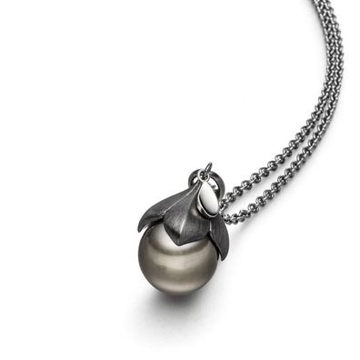 Luna-Pearls - 216.0803 - Collier - Damen - 925er Silber schwarz rhodiniert