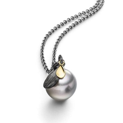 Luna-Pearls - 216.0806 - Collier - Damen - 925er Silber schwarz rhodiniert