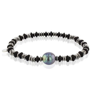 Luna-Pearls - 104.0636 - Armband - Damen - 925er Silber schwarz rhodiniert