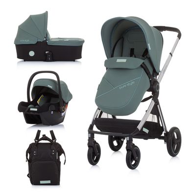 Chipolino Kinderwagen Elite 3 in 1 i-Size Babyschale Sportsitz Babywanne Tasche