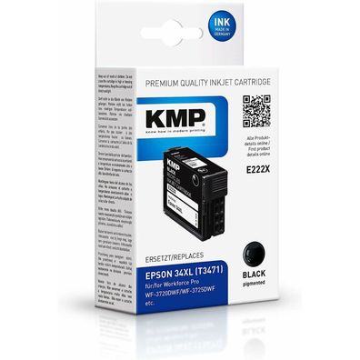 KMP E222X schwarz Tintenpatrone ersetzt EPSON 34XL (T3471)