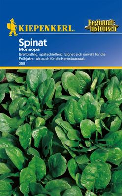 Spinat Monnopa, breitblättrig, spätschießend, für Frühjahrs- und Herbstanbau, ...